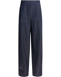 Max Mara - Denim-Effect Wool Pants - Lyst