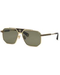 Philipp Plein - Oro Rose' Lucido C/Parti Nero Semilucido Titanium Sunglasses - Lyst