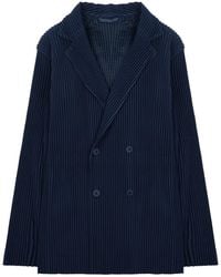 Homme Plissé Issey Miyake - Double-Breasted Pleated Tailored Jacket - Lyst