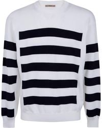 Nuur - Two Tone Stripes Crew Neck Sweater - Lyst
