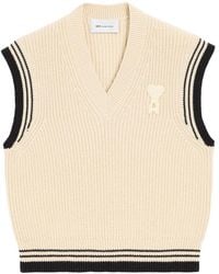 Ami Paris - V Neck Sleeveless Sweater - Lyst