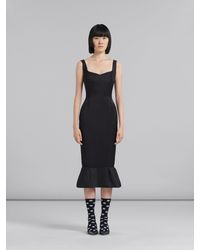 Marni - Fitted Dress With Flounce Hem - Lyst