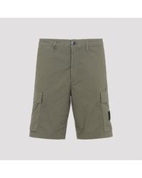 Stone Island - Military Cotton Shorts - Lyst