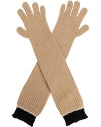 Moschino - Two-Tone Ribbed Long Gloves - Lyst
