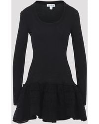 Alaïa - Alaia Ruffle Wool Mini Dress - Lyst