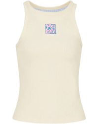 Marni - Logo Embroidered Ribbed Tank Top - Lyst