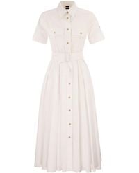 Fay - Stretch Cotton Poplin Shirt Dress - Lyst