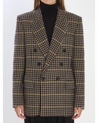 Saint Laurent - Checked Wool Jacket - Lyst