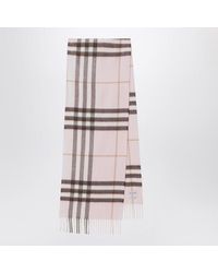 Burberry - Cashmere Scarf With A Checked Pattern - Lyst