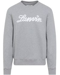 Lanvin - Embroidered Logo Sweatshirt - Lyst