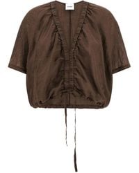 Nude - Cropped Blouse - Lyst