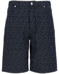 Fendi - Bermuda Jeans Jacquard Ff - Lyst