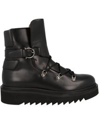 Ferragamo - Giulio Lace-Up Demi Boots - Lyst