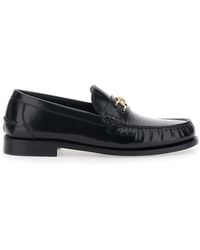 Versace - Loafers With Metallic Medusa Head Detail - Lyst