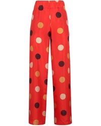 Aspesi - Printed Silk Pants - Lyst