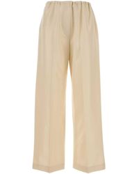 The Row - Cream Silk Beta Pant - Lyst