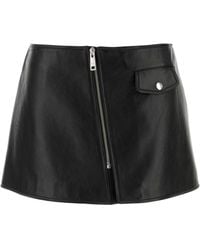 Prada - Leather Mini Skirt - Lyst