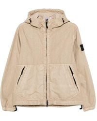 Stone Island - Lined Hooded Jacket With Fixed Drawcord - Lyst
