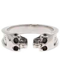 McQueen - Tone Skull Detail Ring - Lyst