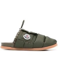 Moncler - Mon Pocket Logo Patch Padded Down Mules - Lyst