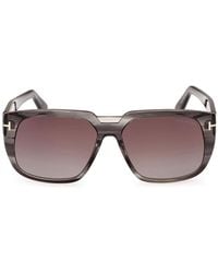 Tom Ford - Sunglasses Square Full Rim, Smoked Havana Frame And Gradient Lens Ft102556F - Lyst