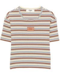 Fendi - Striped Cropped T-Shirt - Lyst