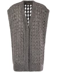 Herno - Long Sleeveless Cardigan - Lyst