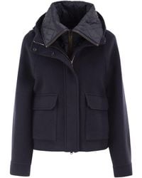 Brunello Cucinelli - Wool And Cashmere Hooded Jacket With Detachable Quilted Bib - Lyst
