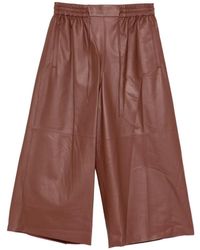Yves Salomon - Leather Trousers With Drawstring Waistband - Lyst