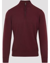 Canali - Half Zip High Neck Sweater - Lyst