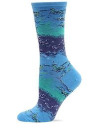 Hot Sox Monet Waterlillies Trouser Socks - Blue