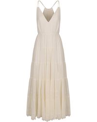Celine - Cotton And Silk Crépon Maxi Dress - Lyst