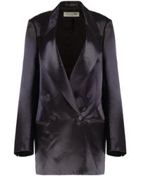 Dries Van Noten - Jacket Satin Double-Breasted Viscose Blazers - Lyst
