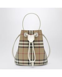 Burberry - Mini Bucket Bag With Check Pattern - Lyst