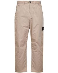 Stone Island - Logo Cotton Trousers - Lyst