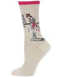 Hot Sox Ballerina Print Socks - Multicolour