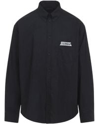 Balenciaga - Ls Large Fit Cotton Shirt - Lyst