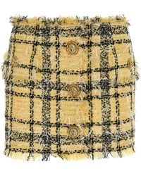 Balmain - Lurex Tweed Skirt - Lyst
