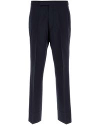 Prada - Navy Blue Wool Blend Pant - Lyst