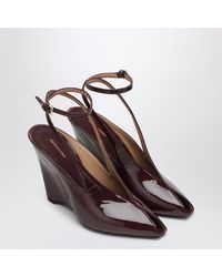 Ferragamo - Peep Toe Wedge Sandals - Lyst