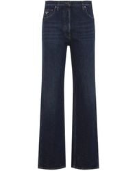 Prada - Washed Denim Wide-Leg Jeans - Lyst