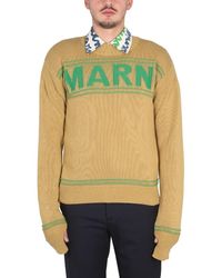 Marni - Cross-Neck Knit Sweatshirt - Lyst