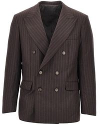 MARSĒM - Pinstriped Wool-Blend Double-Breasted Jacket - Lyst