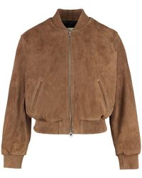 Ami Paris - Suede Bomber Jacket - Lyst