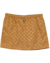 Gucci - Mini Skirt Gg With Elasticated Waistband - Lyst