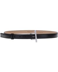 McQueen - Leather Belt With Crystal-Decorated T-Buckle - Lyst