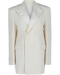 Givenchy - Double-Breasted Satin Trimmed Jacket - Lyst