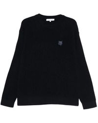 Maison Kitsuné - Fox Head Cotton Ribbed Jumper - Lyst