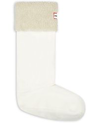 HUNTER Sheepy Faux Shearling Cuff Boot Socks - White