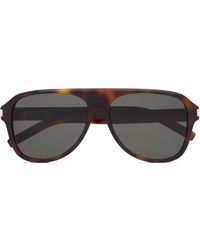 Saint Laurent - Engraved Temple Detail Sunglasses With Uva/Uvb Protection - Lyst